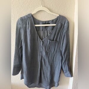 Fred David Navy Polka Dot Blouse